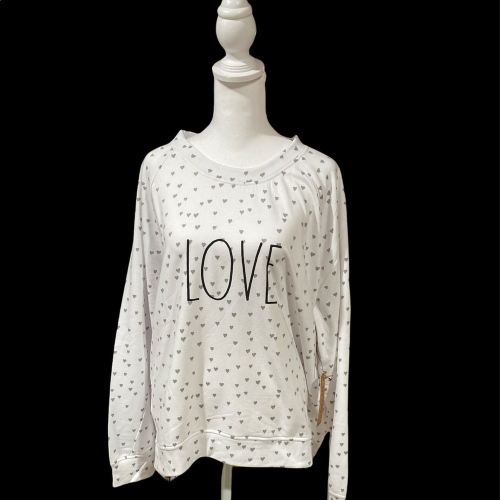 NWT Rae Dunn Love Heart sweatshirt - Picture 1 of 4